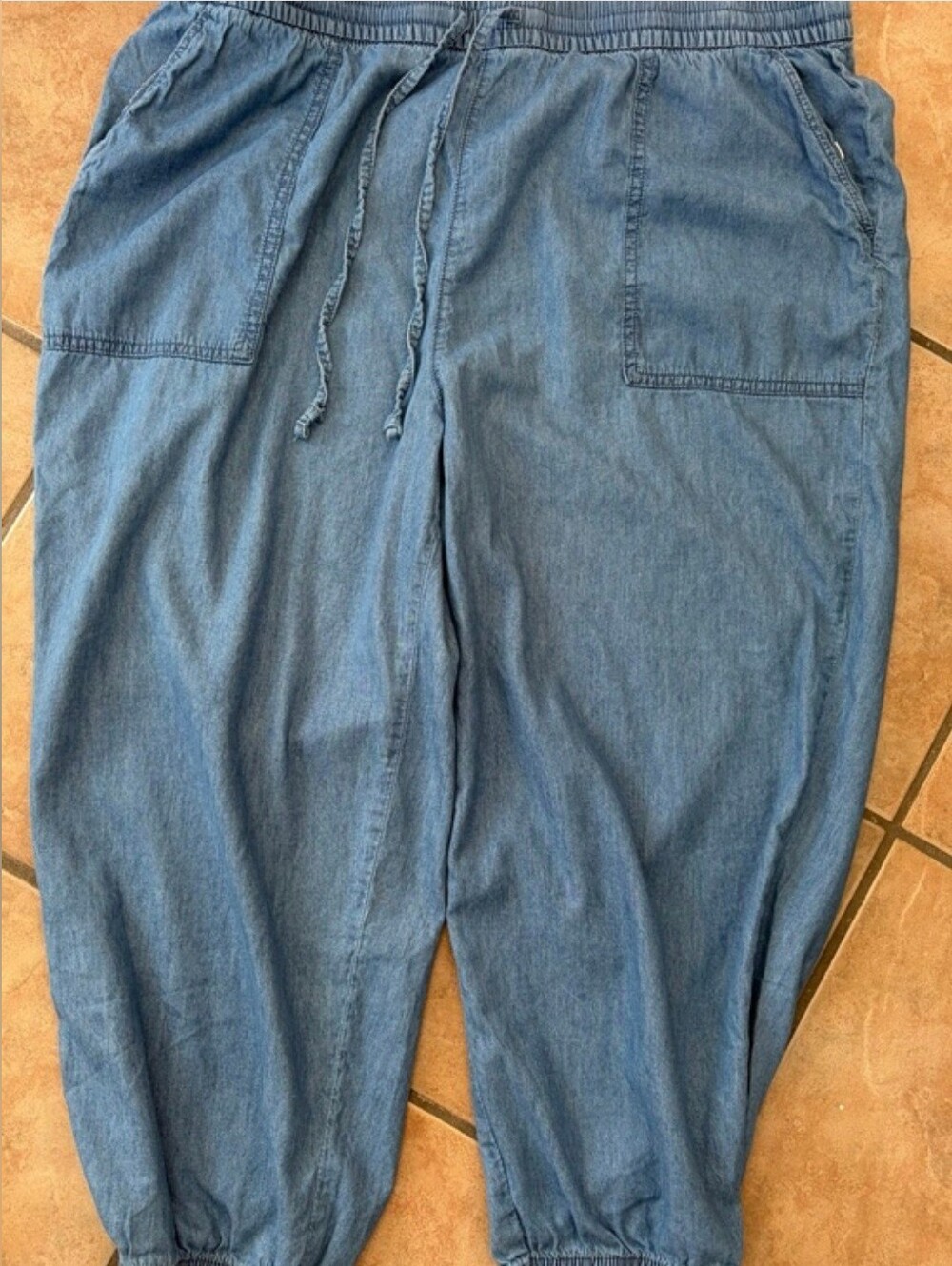 Joe Fresh Light Blue Denim Like Joggers Pants 1X